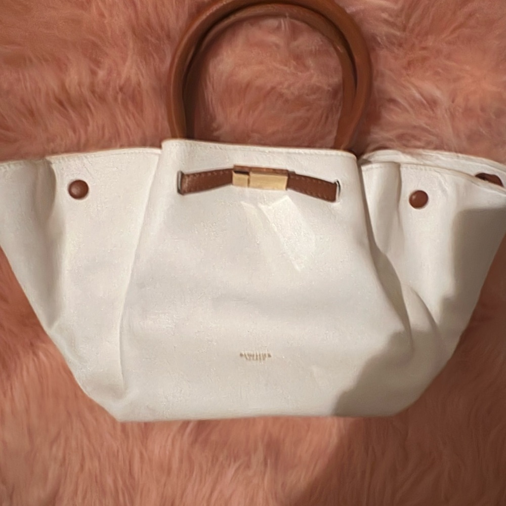 White and Brown Tote Bag